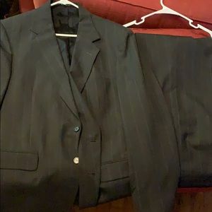 Full suit pinstripe 44L 36 pants charcoal grey